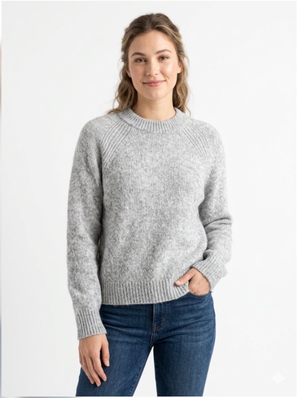 Sonoma Goods For Life Gray Crewneck Marled Knit Sweater Size Small NWT